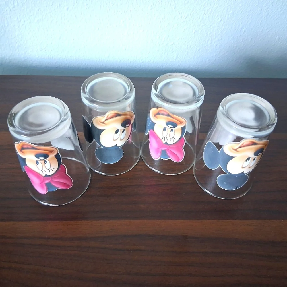 Disney Mickey Minnie Mouse Pitcher And Glasses Set Juice Water Drink Glass Kids